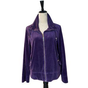 Velour Juicy Grape Tracksuit Top by Jones New York